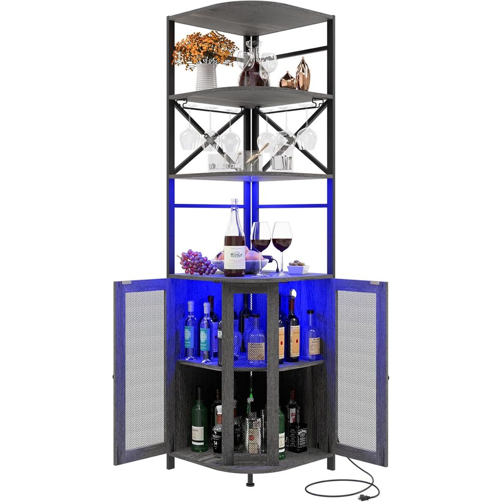Wine & Beer Tours Of Nova Scotia - 6-Tier Wine Bar Cabinet with LED
