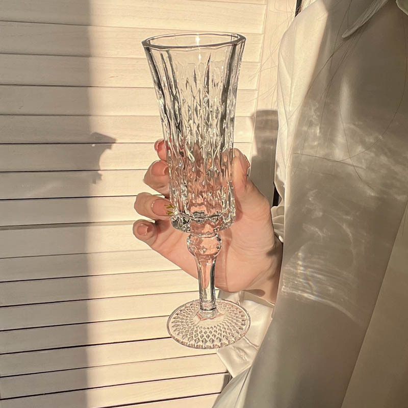 Wine Beer Glass Set - Champagne Glass French Retro Crystal Goblet