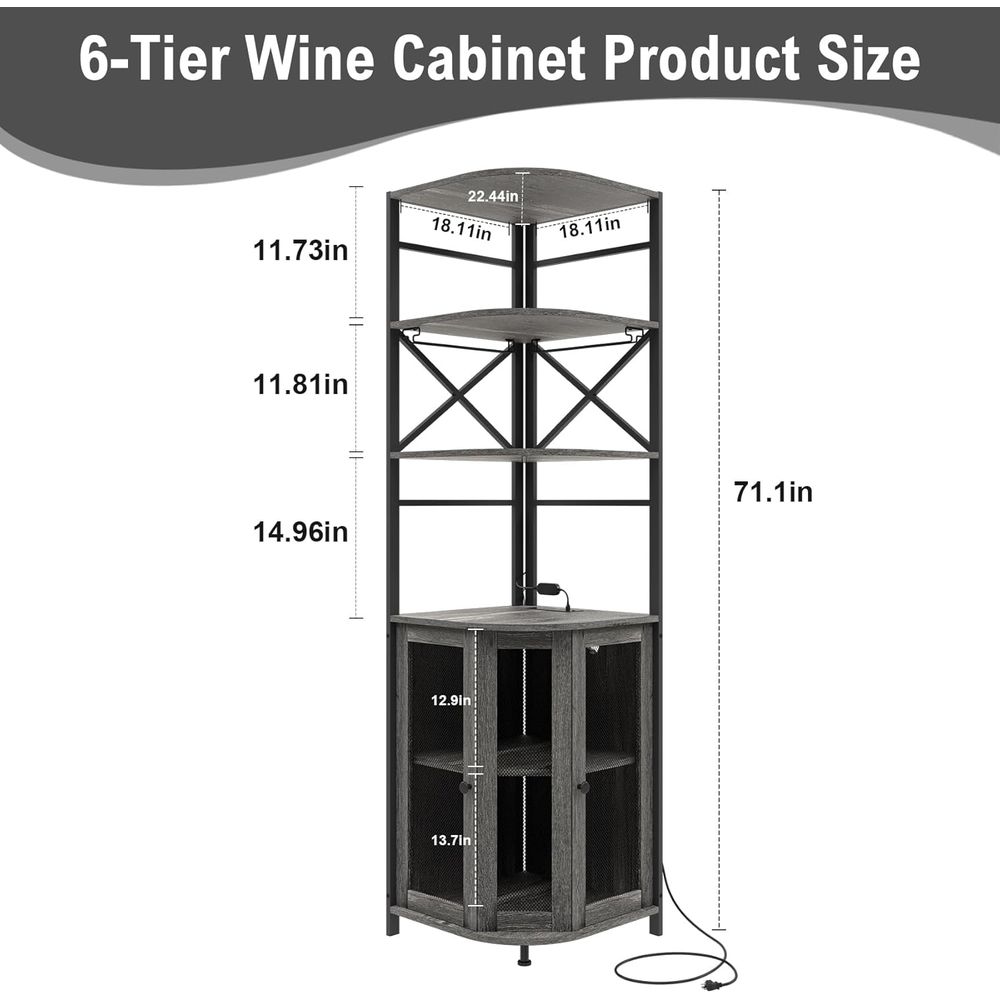 6-Tier Wine Bar Cabinet with L - Wine & Beer Tours Of Nova Scotia recension och pris