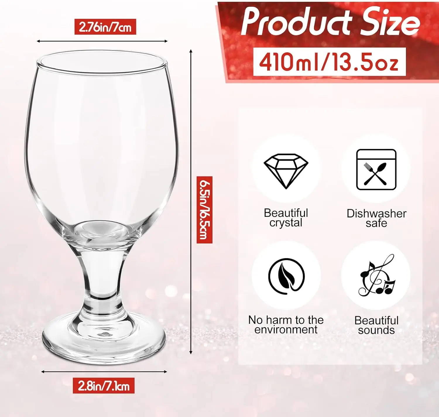 Set of 48 Clear Glasses 13.5 o - Wine Beer Glass Set recension och pris