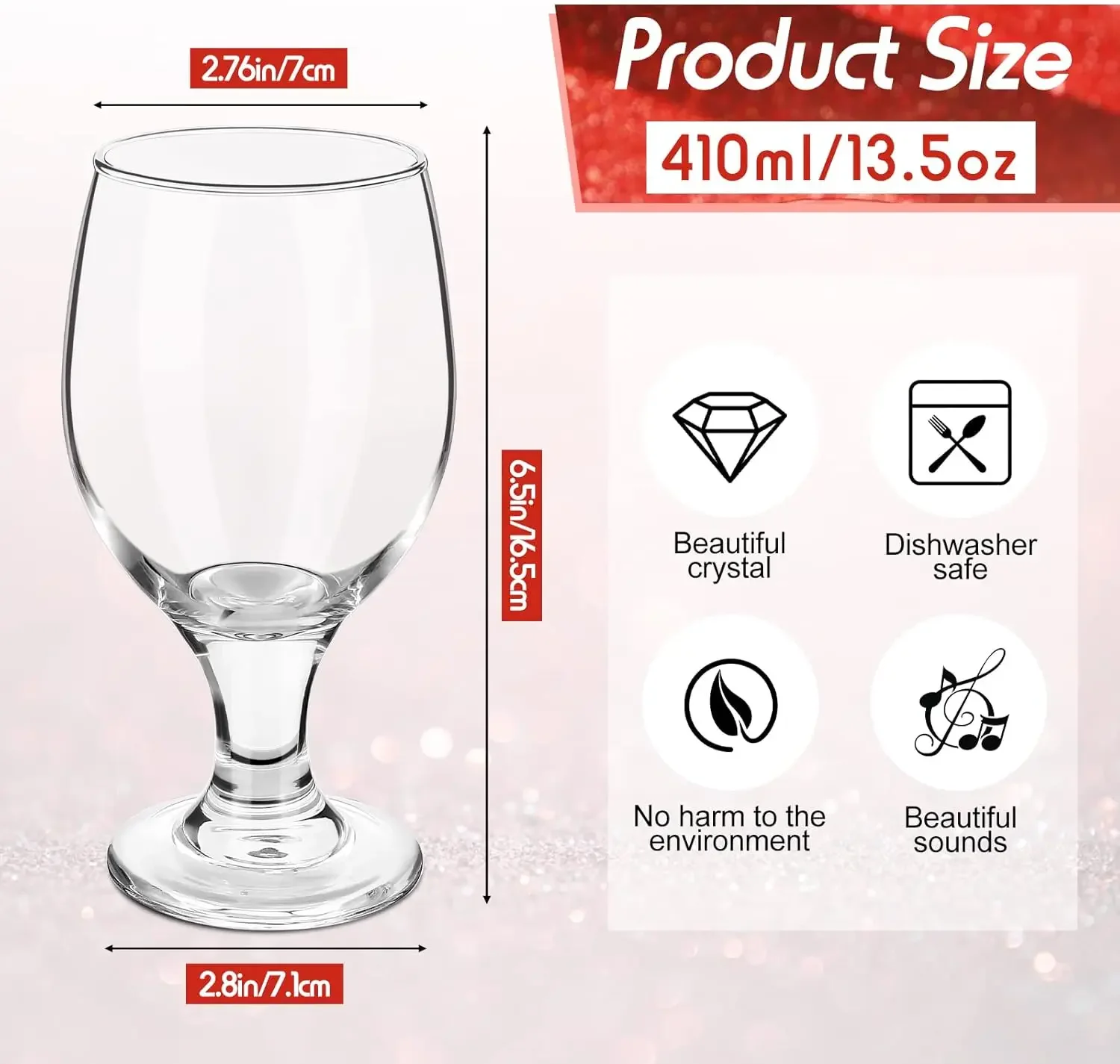 Set of 48 Clear Glasses 13.5 o - Wine Beer Glass Set recension och pris