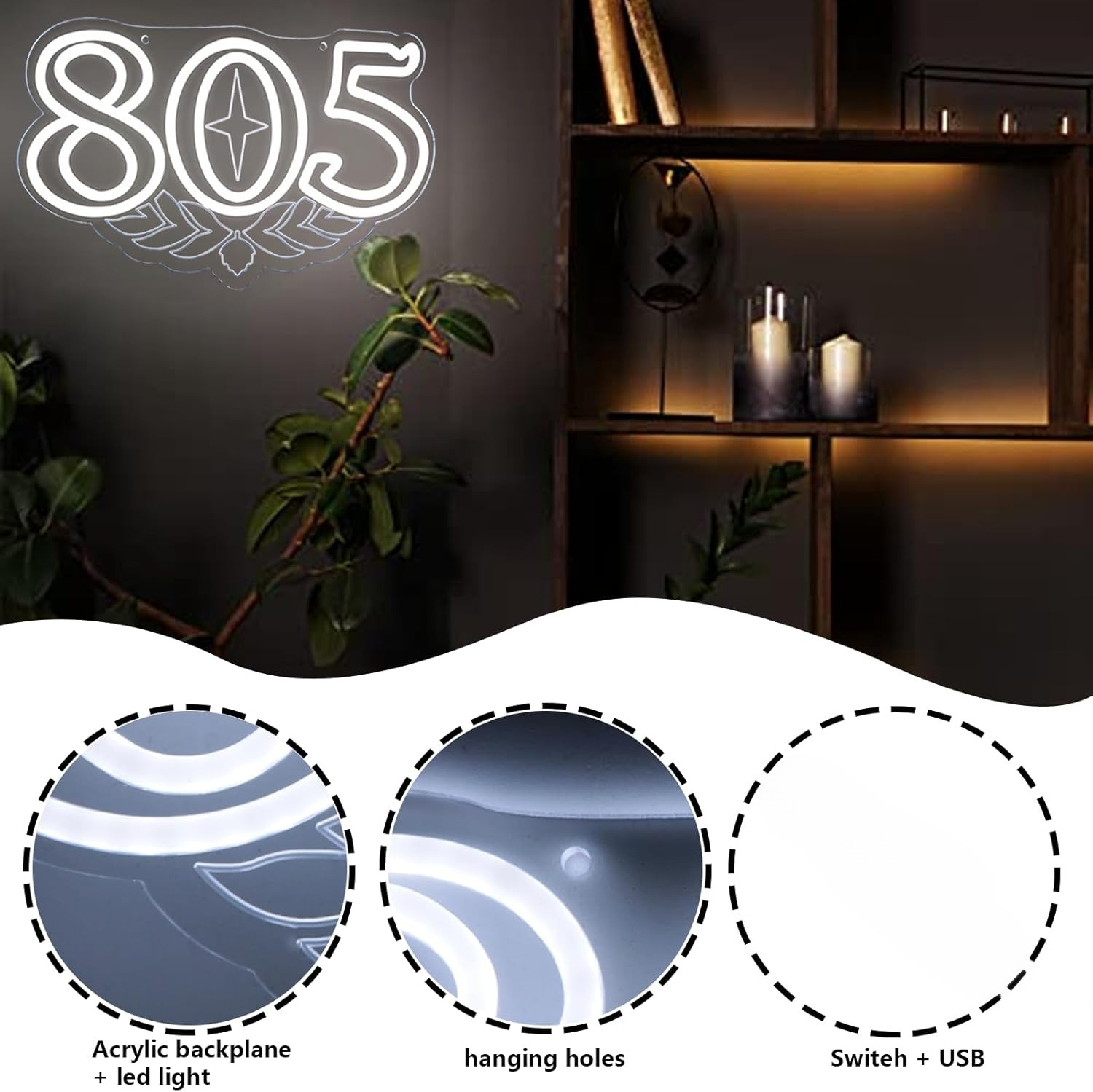 805 Neon Sign Beer Bar Art Wal - Beer & Wine Jockey Plaza Shopping recension och pris