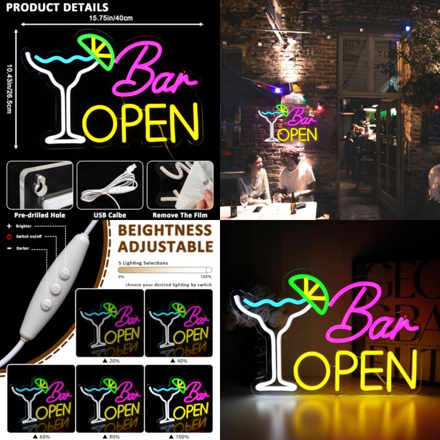 Sign for Business, Neon Open S - Beer & Wine Jockey Plaza Shopping recension och pris