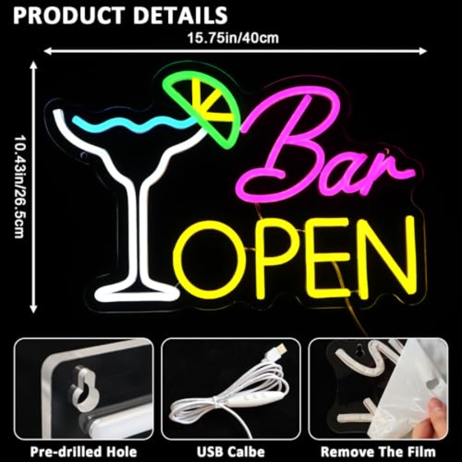 Sign for Business, Neon Open S - Beer & Wine Jockey Plaza Shopping recension och pris