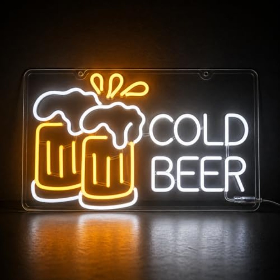 Cold Beer Neon Sign for Busine - Beer & Wine Jockey Plaza Shopping recension och pris