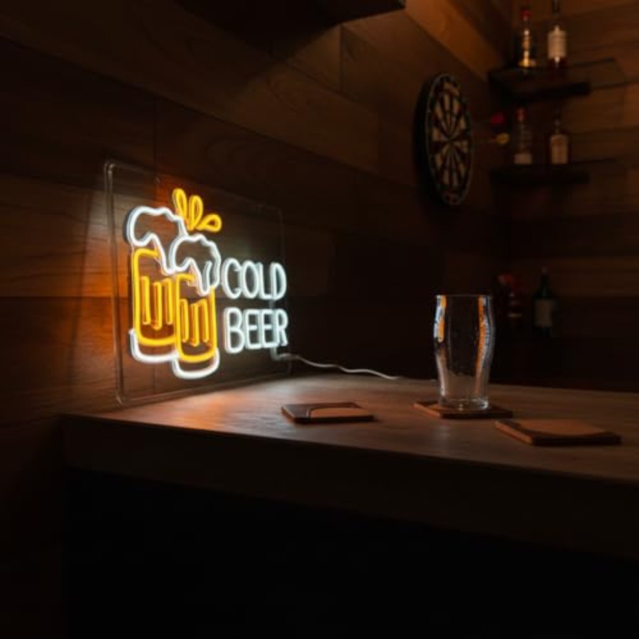 Cold Beer Neon Sign for Busine - Beer & Wine Jockey Plaza Shopping recension och pris