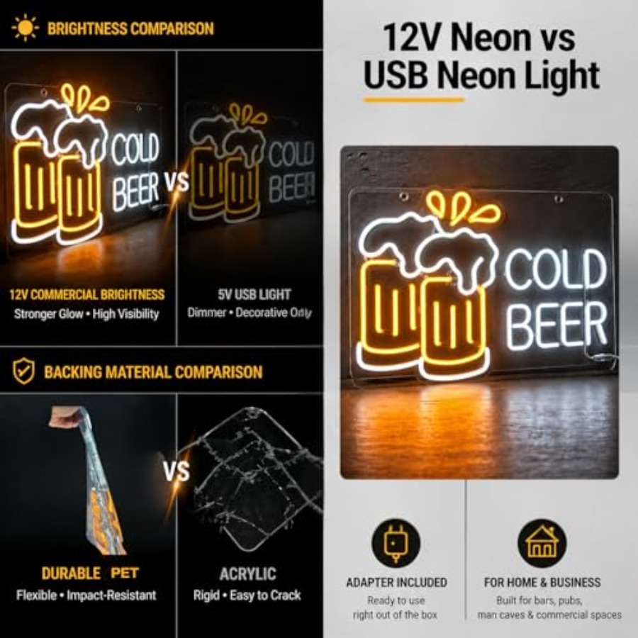 Cold Beer Neon Sign for Busine - Beer & Wine Jockey Plaza Shopping recension och pris