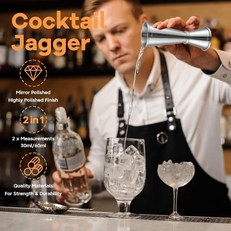 Stainless Steel 30/60ml Cockta - Spirit Measure Jigger recension och pris
