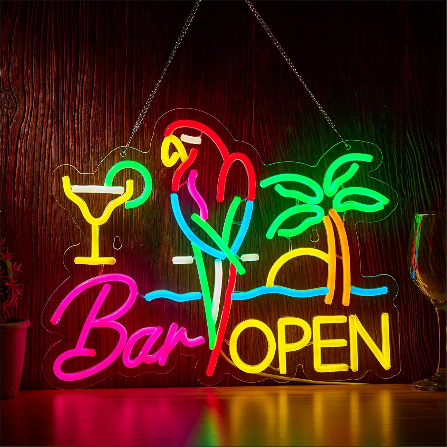 Bar Open Neon Sign Business Ar - Beer & Wine Jockey Plaza Shopping recension och pris