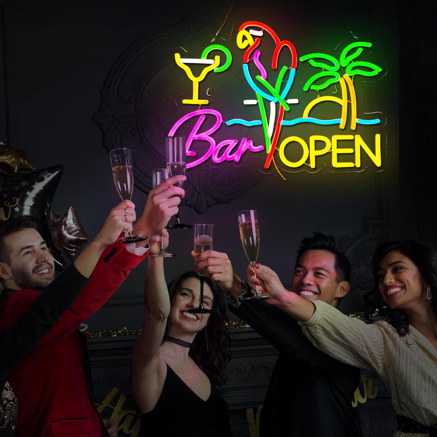 Bar Open Neon Sign Business Ar - Beer & Wine Jockey Plaza Shopping recension och pris